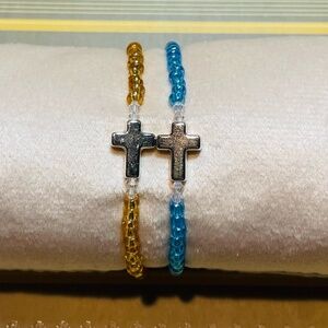 Handmade Beaded Cross Bracelets | Set of 2 | Faith-Inspired Gift